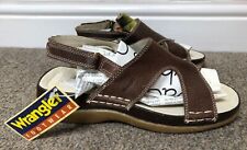 WRANGLER Ladies Sandals Brown Leather sling back strap shoes Size UK 4 NEW