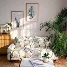 3 Seater Modern Floral Stretch Sofa Covers, High Stretch Water Resistant Couch
