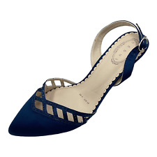 Debut Womens Ladies Navy Satin High Heel Party Slingback Shoes Size UK 4 New