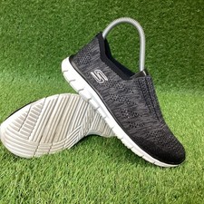 Ladies Skechers Slip On Black Mix Trainers Size UK 3.5 (A14)