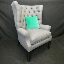 wing chair with barrel back in