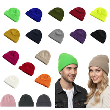 Knit Fisherman Beanie Hat 18 Colour Unisex Retro Trawler Style Winter Warm Cap