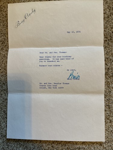Signed autographed bing crosby - autographed,