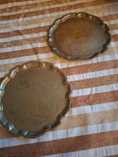 Vintage Circular Pair Of Brass