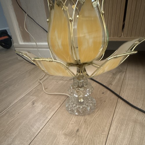 Gold floral lotus - gold, lamp