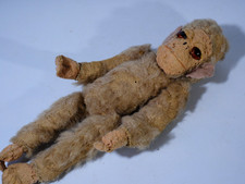 Vintage Mohair Fully Jointed Glass Eyes Old Soft Toy Monkey