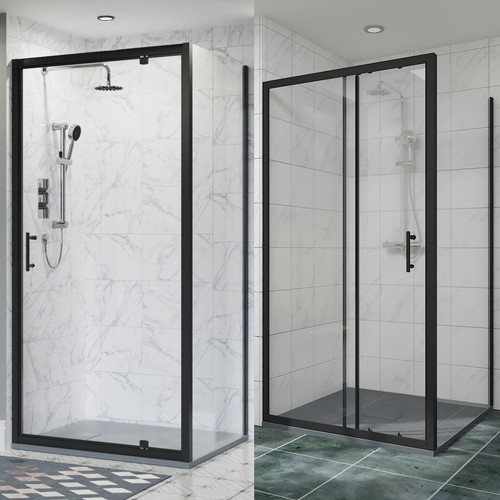 Black frame sliding pivot - sliding, door