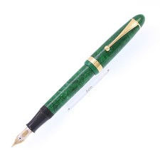 PLATINUM 70th Anniversary Celluloid Green NIB 14K gold M (2207)