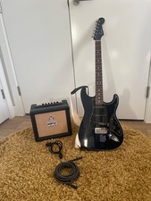 fender aerodyne stratocaster 2017 Gunmetal Blue with Orange crush 12 Amp