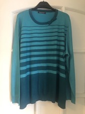 Ladies Green Striped Long Sleeve Bonmarche Jumper Size XL