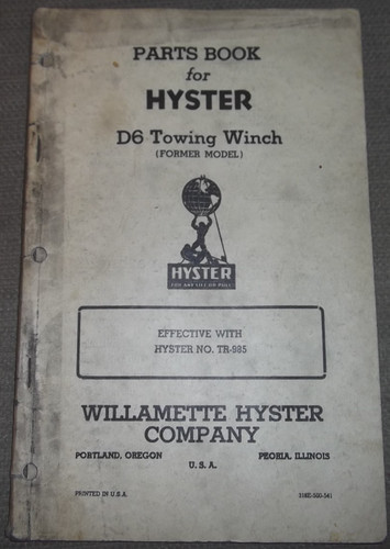 Hyster towing winch parts - hyster,