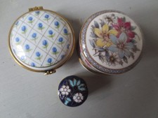3 Mini Lidded Trinket Boxes