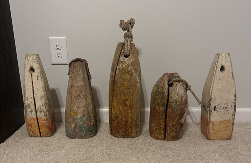 Vintage wooden buoys - vintage,