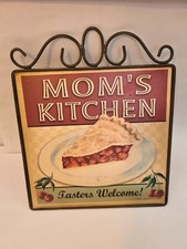 Funny RETRO METAL PLAQUE SIGN MOM'S KITCHEN CHERRY PIE