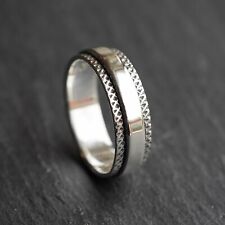 925 Sterling Spinning Worry Band Finger Thumb Ring 5mm Wide Mens Womens