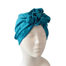Turquoise Soft Velvet Turban