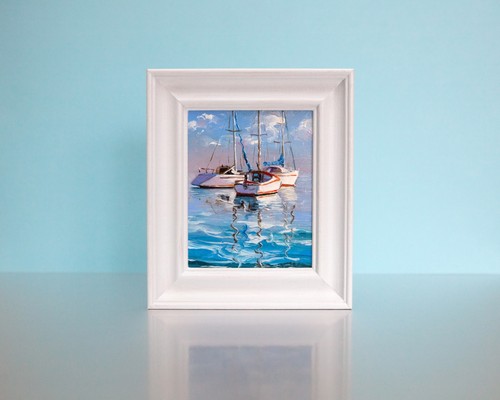 Oil painting original ocean - oil, original,