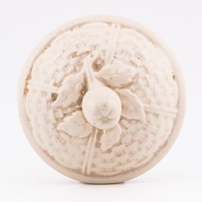 Antique Creamware Cover for Teapot Flower Bud White England 19th Century