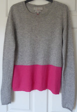 Gharani Strok 100% cashmere Crew Neck Grey mixed Jumper  sz M uk 12