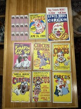 Group Of 9 1990s/2000s Circus Clown Posters Shell Rock Brothers As Is INV-AO18