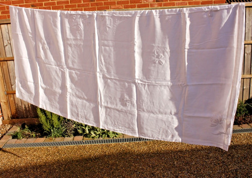 Vintage large white cotton - vintage,