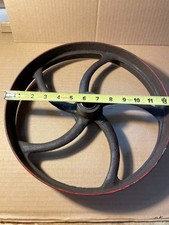 Large Vintage 13 Inch Cast Iron Industrial Flywheel Pulley Steampunk