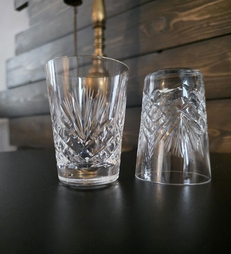 Pair vintage cut crystal small - pair,