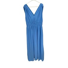 NWT Banana Republic Cascade Silk Maxi Dress Blue City Size XL