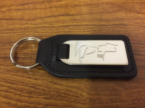 Scania black leather keyring - black,