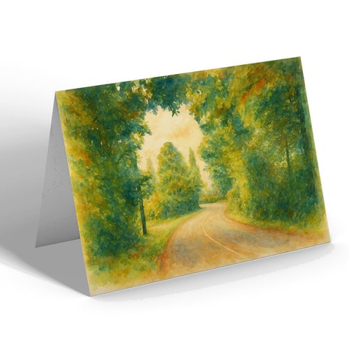 Greeting card forest road - forest,