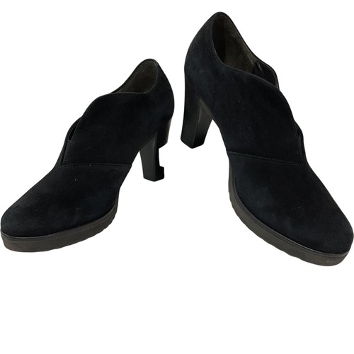 Gabor black suede high heel - black,