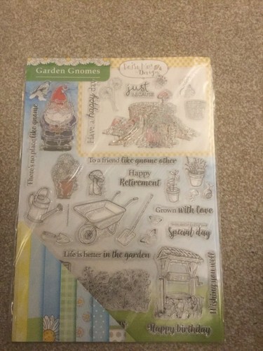 Garden gnomes rubber stamps - rubber,