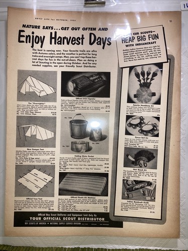 1953 boy scout camping gear - 1953,