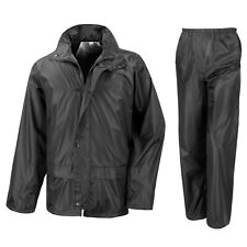 MEN WATERPROOF MOTORCYCLE MOTORBIKE 2 PIECE RAIN OVER JACKET TROUSER SUIT