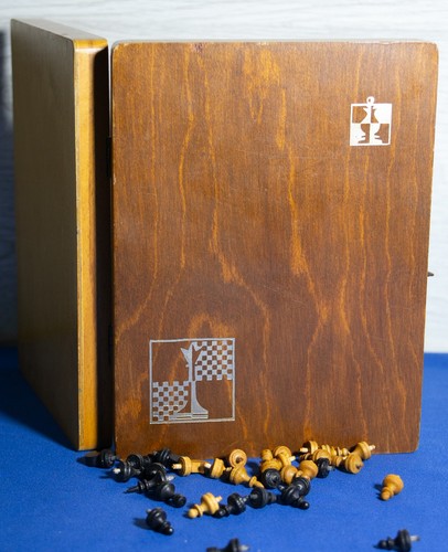 Wooden vintage travel chess