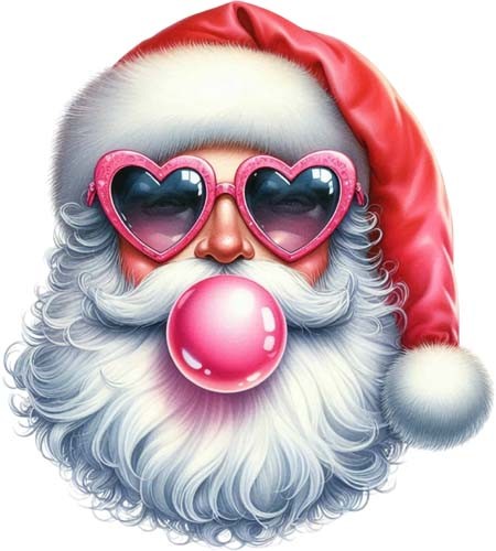 Retro santa blowing - santa,