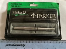 Parker 25 Flighter Fountain Pen Ridge Top, Blue Trim, Medium