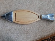 Fish Salmon Platter With Metal Head And Tail