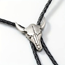 NEW  Black  Bolo Tie with Alloy Bull Head Buckle Western Cowboy Style Necktie
