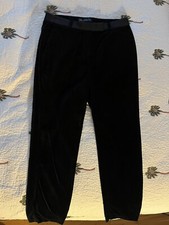M&S Black Cotton Velvet Cigarette Trousers - UK 10