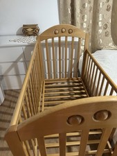 Wooden Baby Cot/Bed - Natural Finish