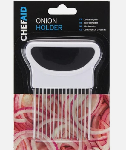 Onion holder hand - onion, held