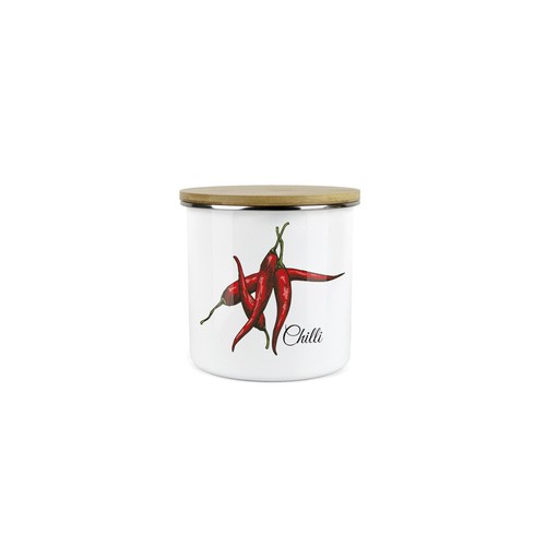 Herb storage jar enamel mini - -,