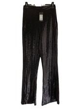 New Look Black Sequin Trousers High Waist Size 12