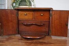 Antique Smokers Cabinet With Hidden Pipe Rack 2 Drawers