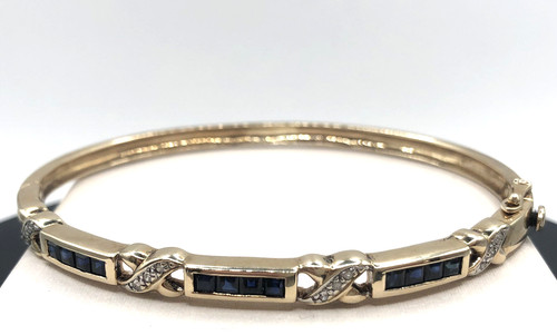 Sapphire and diamond bangle - and,