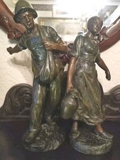 A Pair Of SINED  Antoine bofill (1825- 1921) french rare fabulous Bronze Statue 