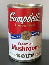 NEW & UNOPENED UK Campbell's Mushroom Soup Tin - Artist Andy Warhol Retro Style