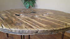 Deluxe 1.4m Industrial Wooden Cable Reel Drum Round Dining Table 