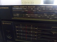 Working Hitachi Stereo Cassette Receiver model HRD-MD08 & original speakers